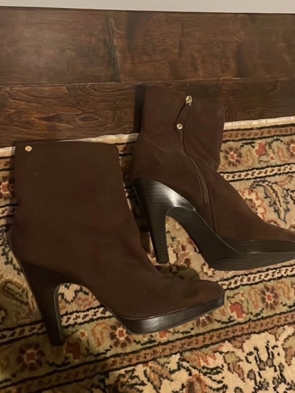 Isaac Mizrahi Brown High Heel Ankle Boots